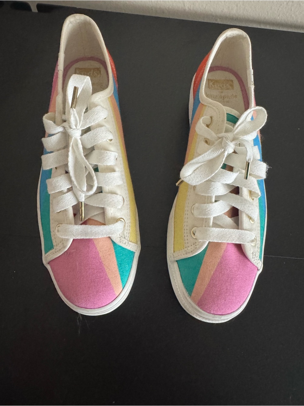 Keds x Kate Spades Platform Rainbow Stripe Canvas Sneaker - White/Multi - Picture 6 of 7